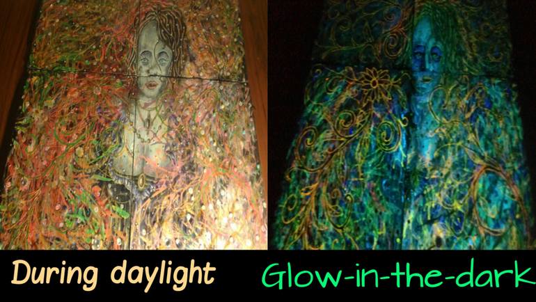 770x434 Saatchi Art Dark Angels And Witches (2 Sided Glow In The Dark - Glow In The Dark Painting