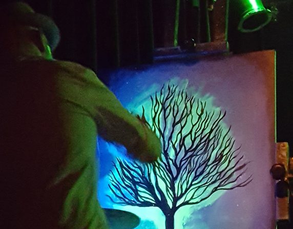 572x447 Glow Painting At Vinyl Music Hall 2016 Rafi Was Here Studios - Glow In The Dark Tree Painting
