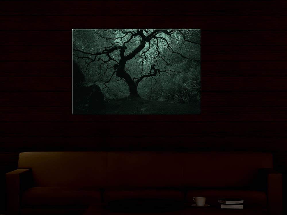 1000x750 Picture Sensations Glow In The Dark Canvas Wall Art - Glow In The Dark Tree Painting