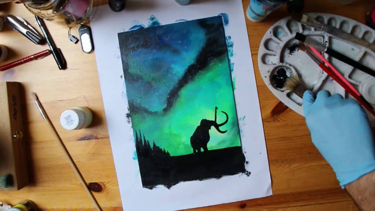 1280x720 Speed Painting Glow In The Dark Galaxy - Glow Painting