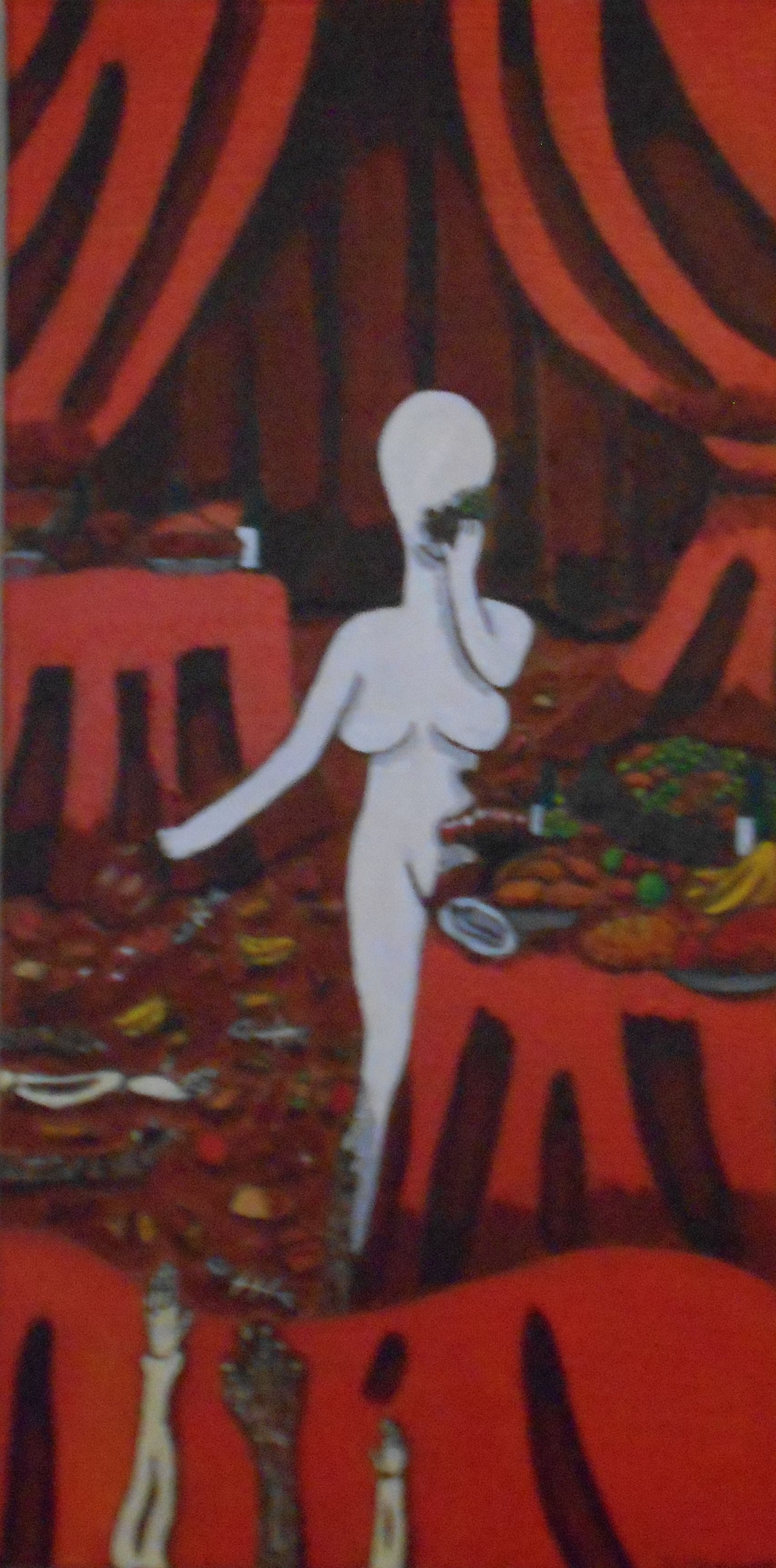 1707x3446 Seven Deadly Sins Gluttony Painted With Acrylic Paints Painting - Gluttony Painting