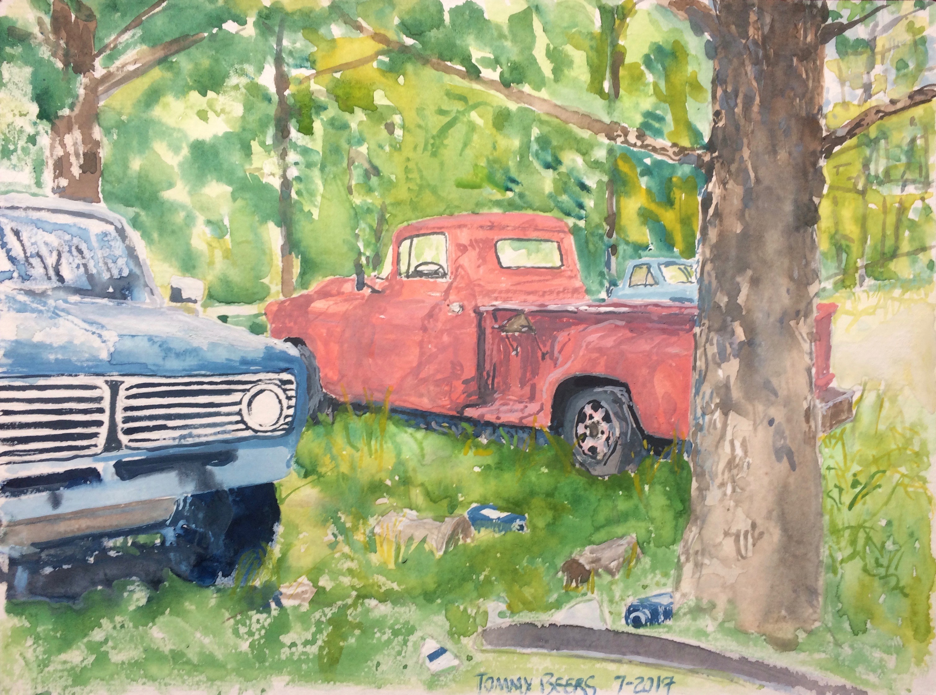 3017x2241 57 Gmc Painter On A Bicycle - Gmc Painting