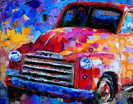 459x360 Daily Painters Abstract Gallery Old Truck Painting,vintage Truck - Gmc Painting