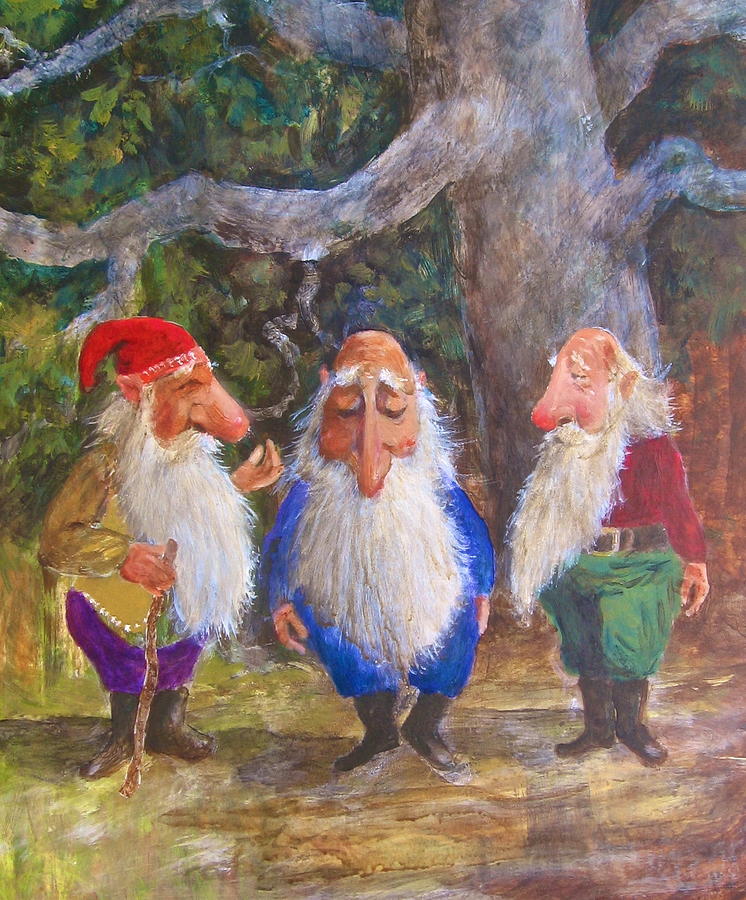 746x900 Gnome Meeting Painting By Richard Yoakam - Gnome Painting