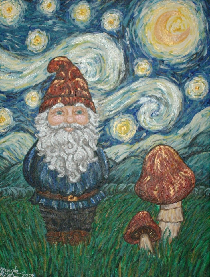736x968 The 147 Best Art Parody Starry Night Images On Starry - Gnome Painting