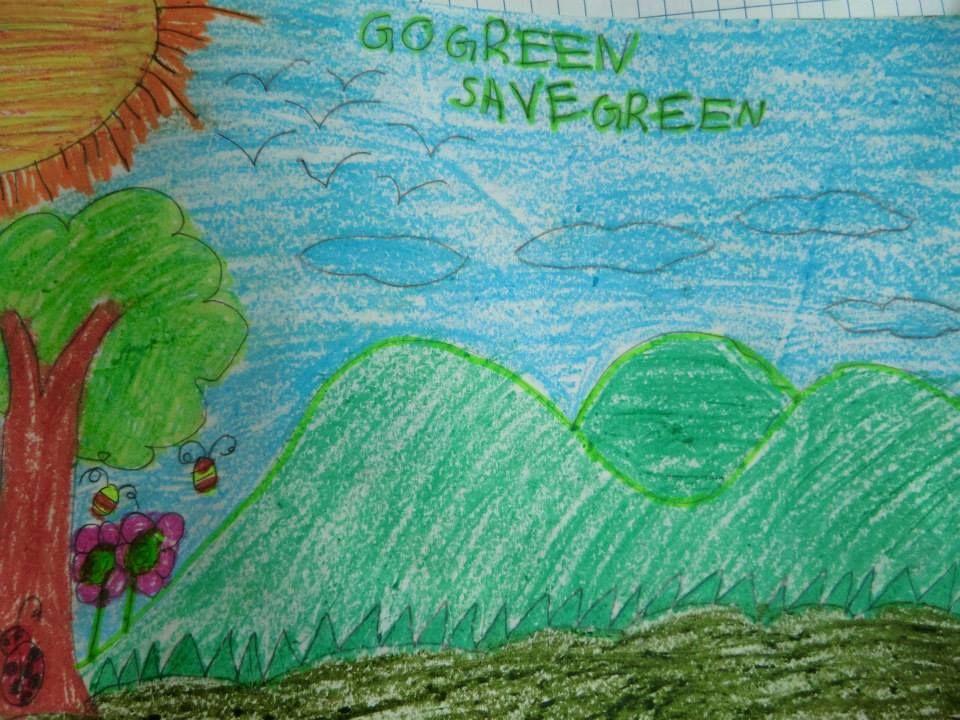 960x720 Painting Giving Out Social Message Go Green Save Green - Go Green Painting