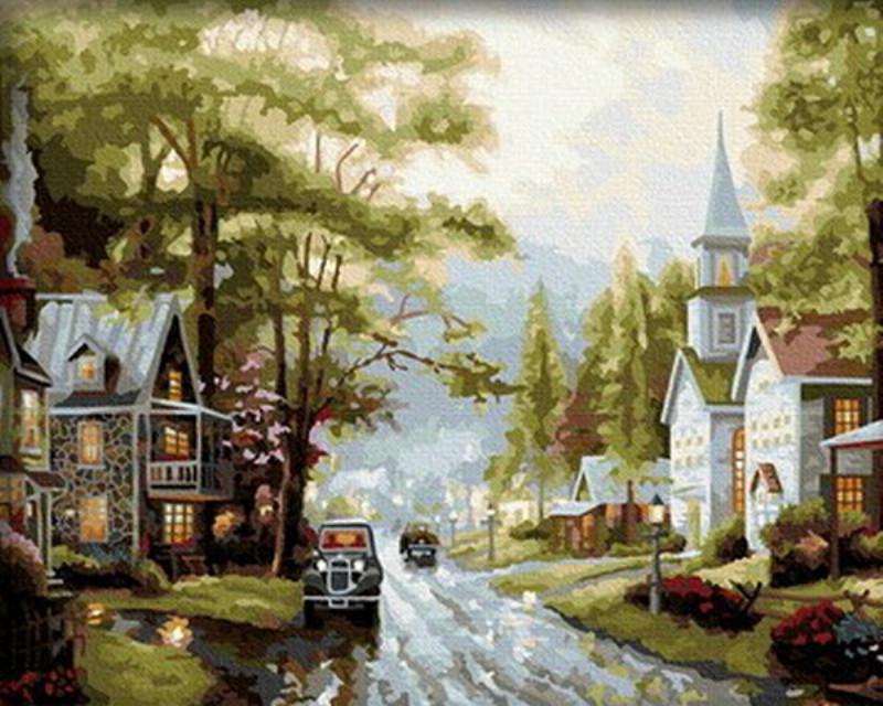 800x640 Small Town - Go Painting