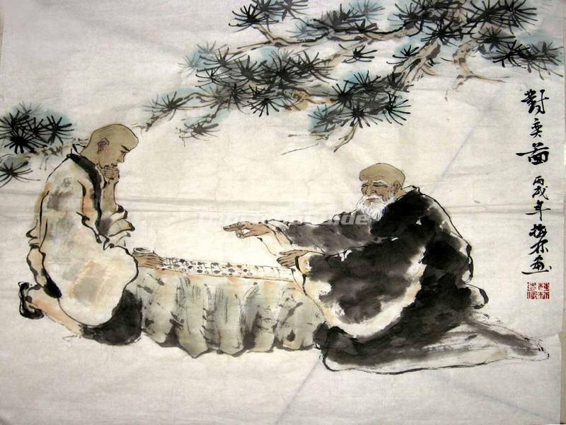 800x600 Traditional Chinese Painting Playing Go - Go Painting