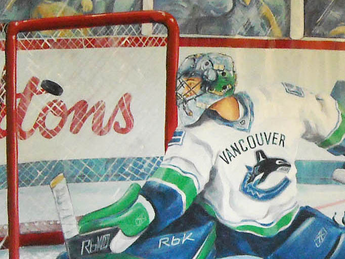 682x512 Hockey Mural - Goalie Painting