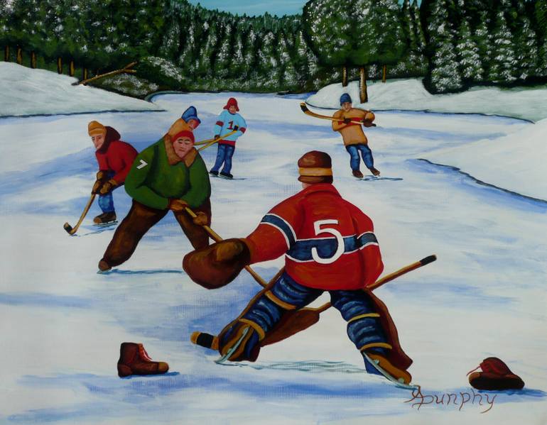 770x599 Saatchi Art Facing The Goalie Painting By Anthony Dunphy - Goalie Painting