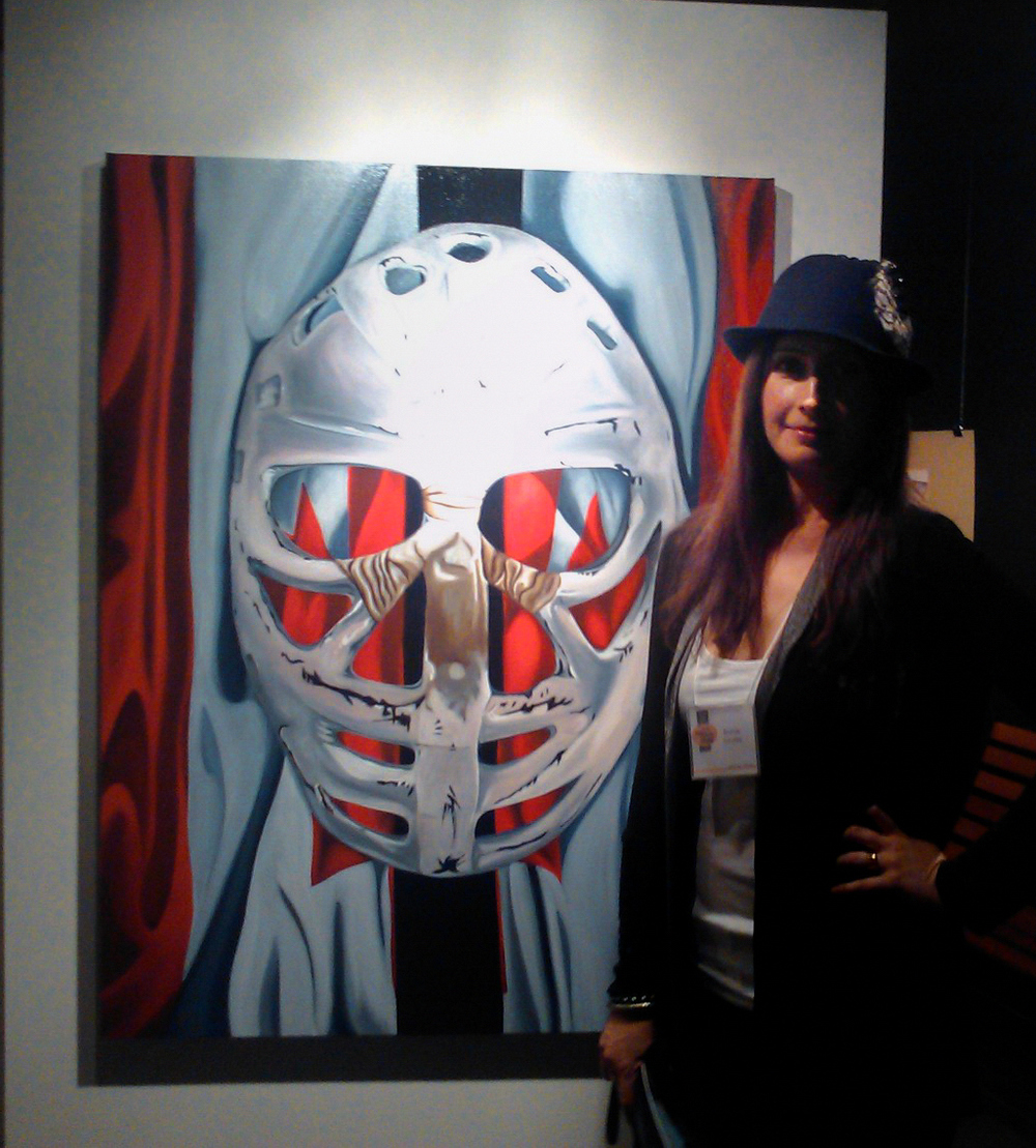 1000x1109 The Goalie Mask Painting - Goalie Painting