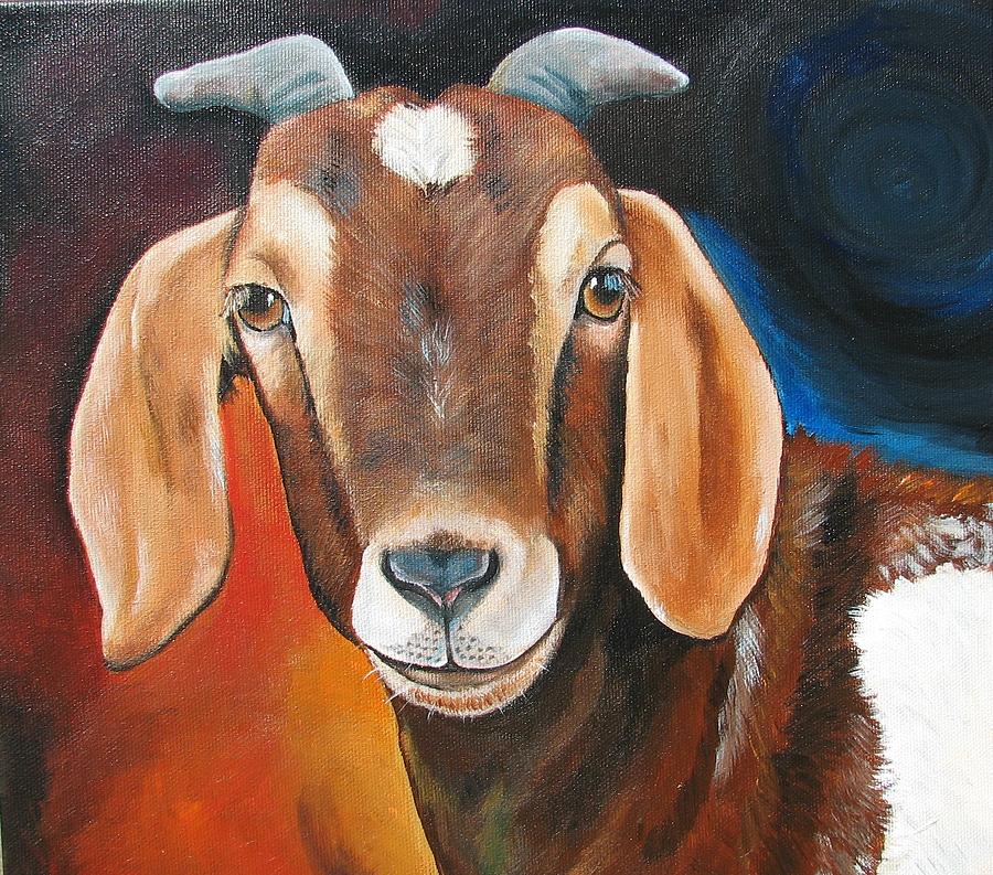 900x793 Contemporary Goat Painting By Laura Carey - Goat Painting