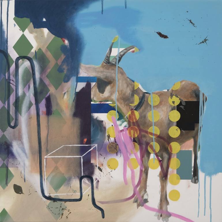 770x770 Saatchi Art Ohne Titel (Goat) Painting By Matthias Pilsl - Goat Painting