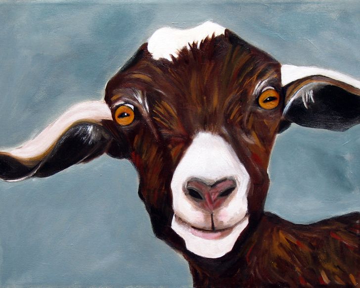 728x582 Kitchen Painting - Goat Painting