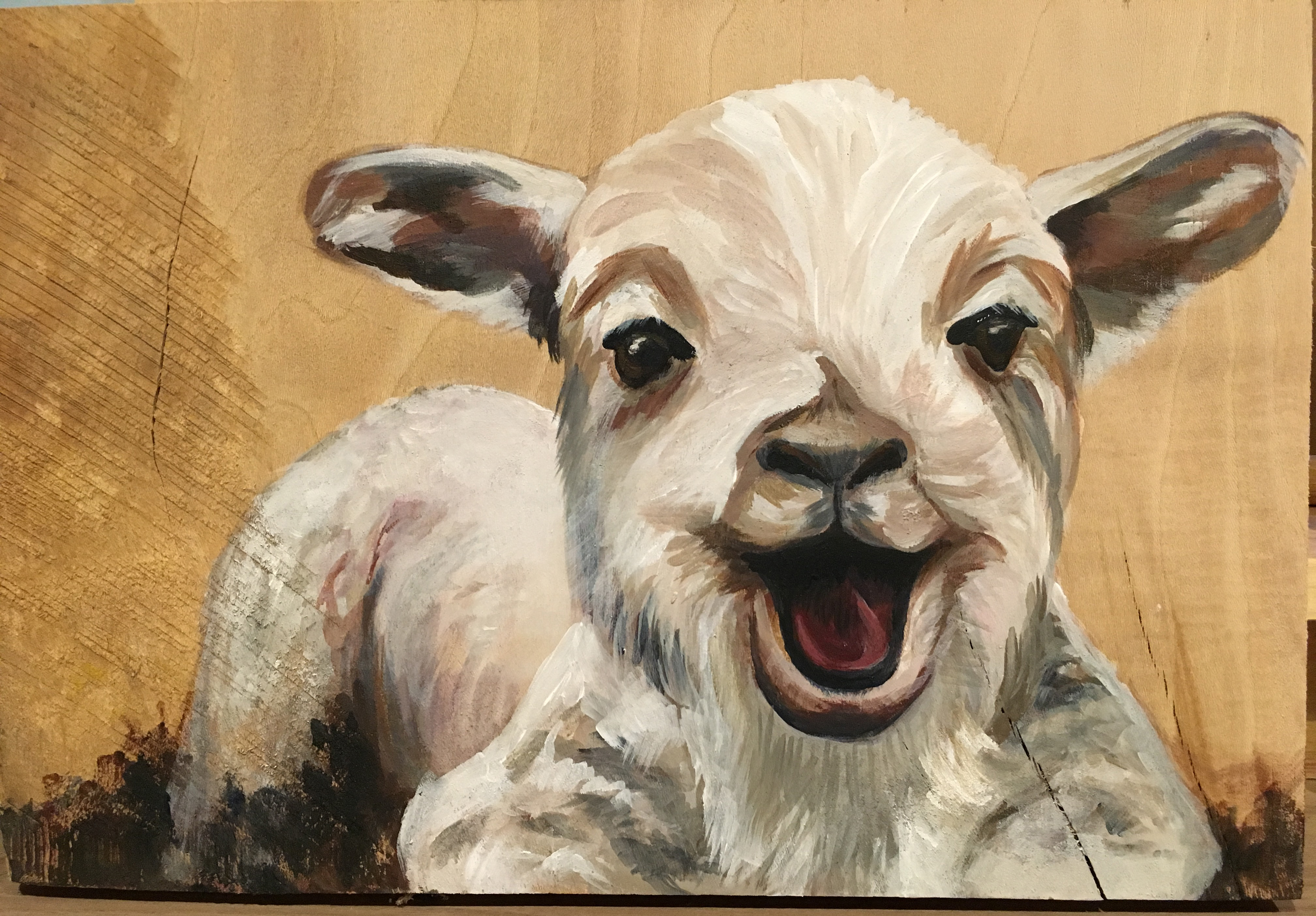 4032x2808 Art By Abw, Painted Animal Portraits - Goat Painting