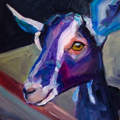 400x400 Goat Painting On Canvas Lovely Billy The 5x5 Oil 75 Original Art - Goat Painting On Canvas