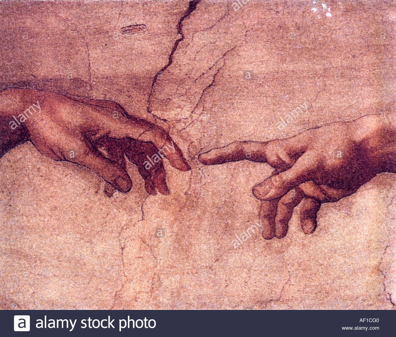 1300x1106 Michelangelo's Ceiling Painting, Sistine Chapel, Vatican, Rome - God Adam Painting