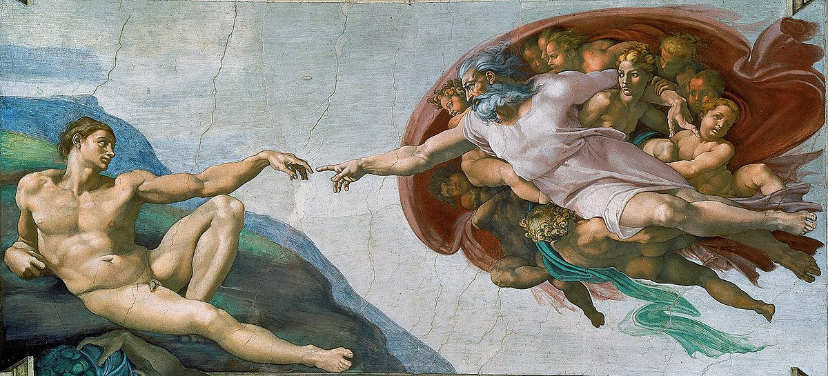 1200x545 The Creation Of Adam - God Adam Painting