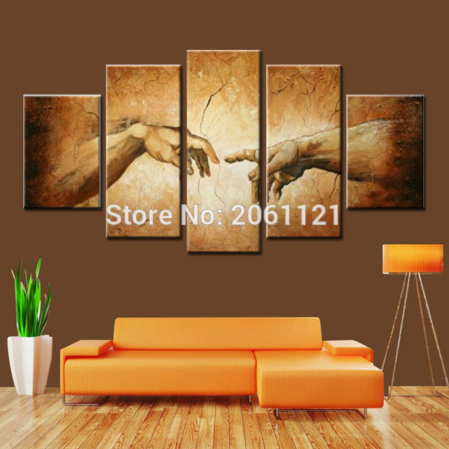 640x640 Creation Of Adam! Hand Of God! Hand Made Religion Wall Painting - God Adam Painting