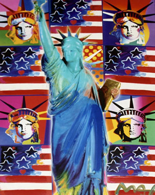 317x400 God Bless America With Five Liberties - God Bless America Painting