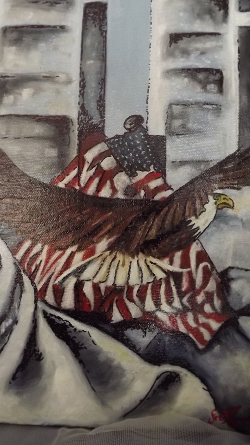 500x888 Judy Frenz Artist Fine Art God Bless America Painting Of 911 - God Bless America Painting