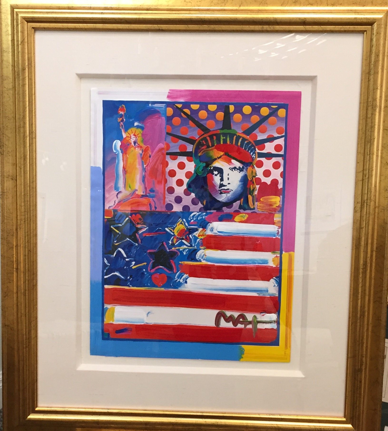 1631x1812 Peter Max Print God Bless America Ii Designing Women Boutique - God Bless America Painting