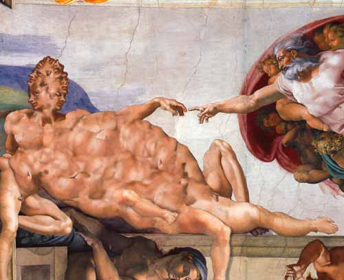 500x407 Miami Bourbaki And God Created Corporations - God Creating Adam Painting