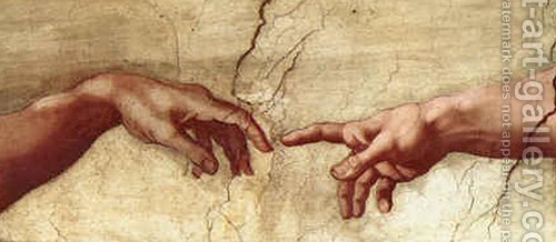 500x218 Creation Of Adam Hands Only Michelangelo Reproduction 1st Art - God Creating Adam Painting