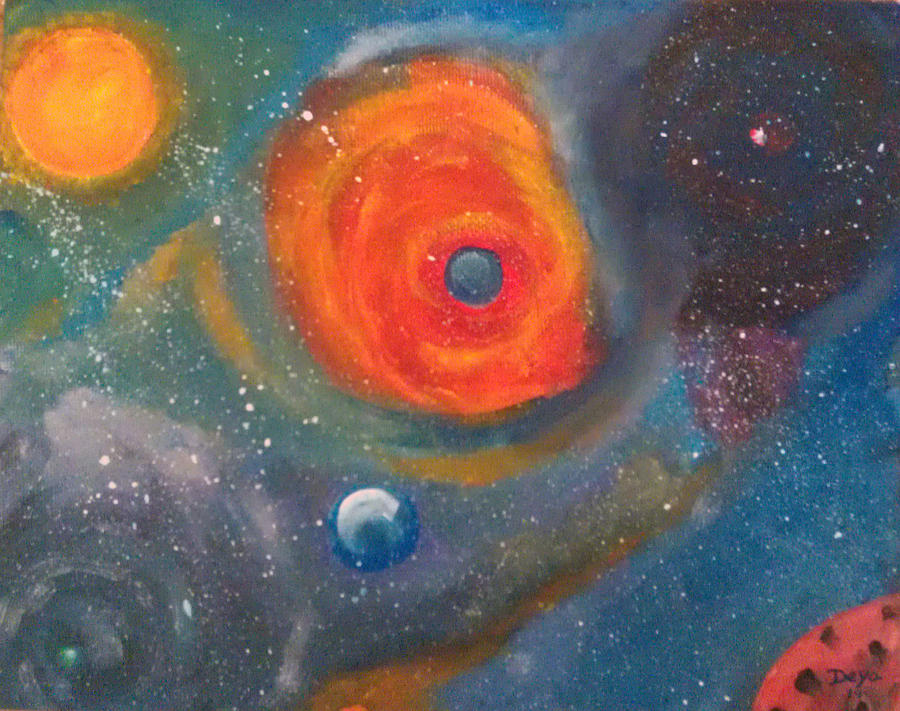 900x711 God Creation The Universe Painting By Deyanira Harris - God Creating The Universe Painting