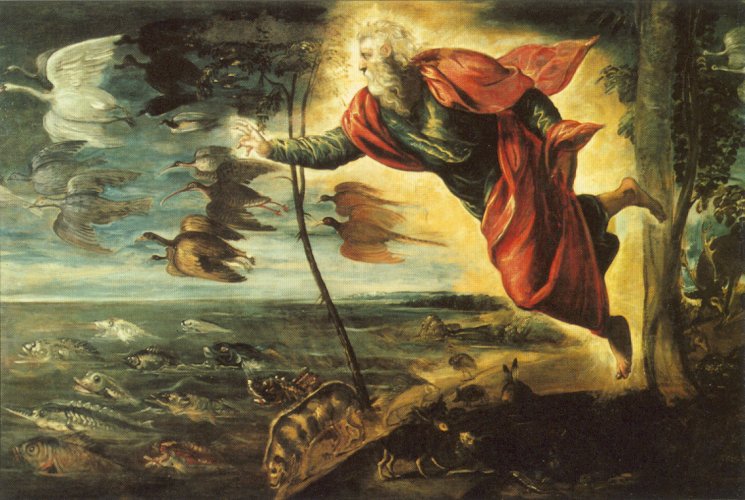 745x500 Il Tintoretto The Creation Of The Animals - God Creating The Universe Painting