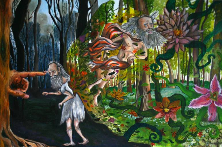 770x512 Saatchi Art God Finger Painting By Camilo Castiblanco - God Finger Painting