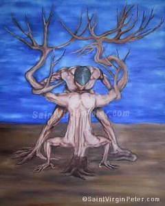 240x300 God Speaks To Man Painting By Saint Virgin Peter - God Man Painting