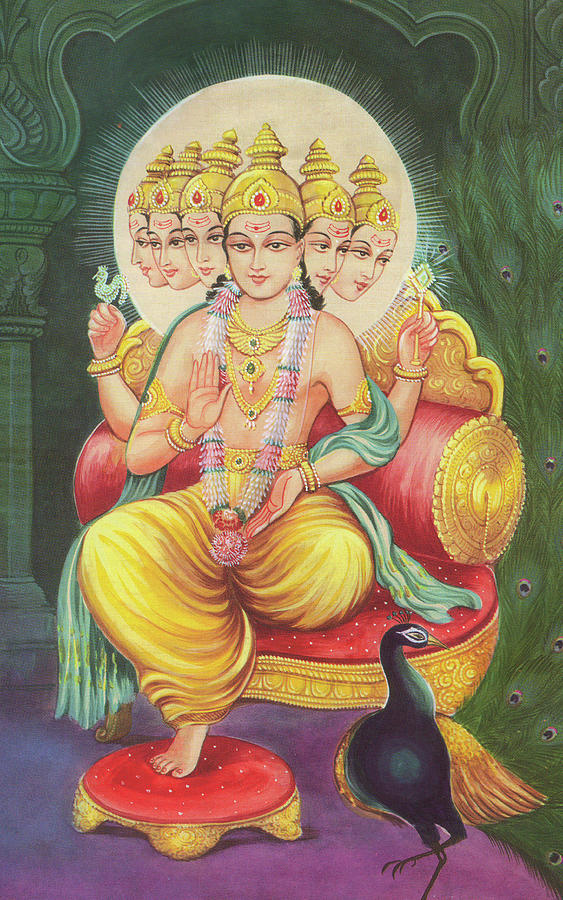 563x900 Lord Kartikeya, Hindu God, Murugan, Miniature Paintings Of India - God Of Painting