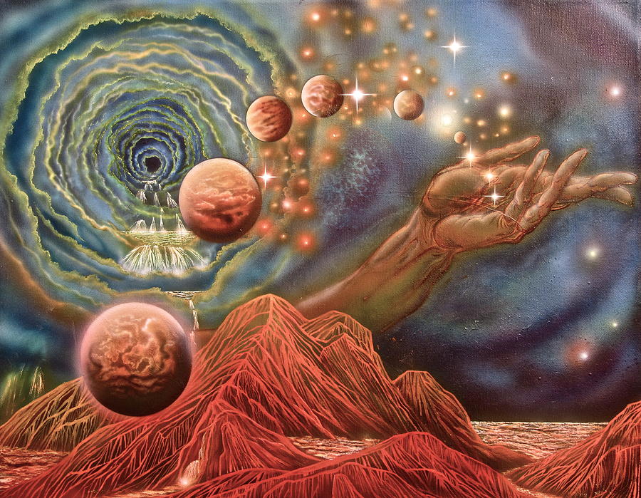 900x699 God 104 Painting By Sam Del Russi - God Of Painting