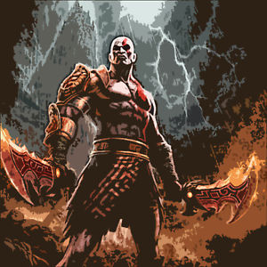 300x300 God Of War Oil Painting 24x24. Not Giclee Or Poster Ebay - God Of War Painting