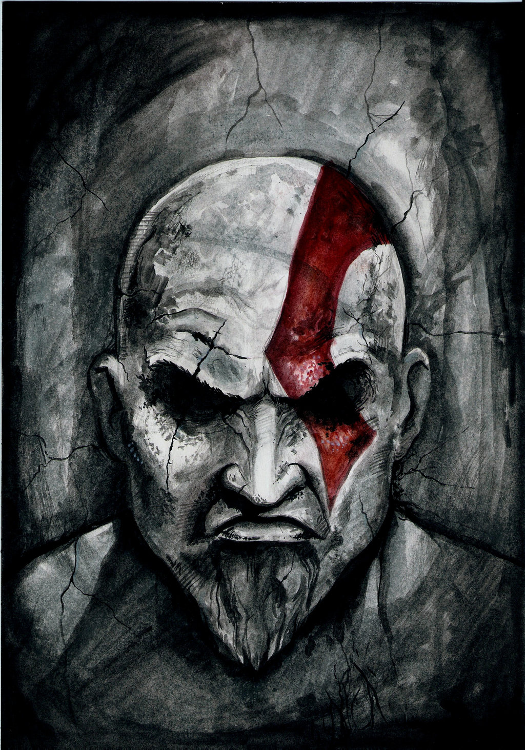 1024x1463 God Of War Tribute By Nightgrowler - God Of War Painting