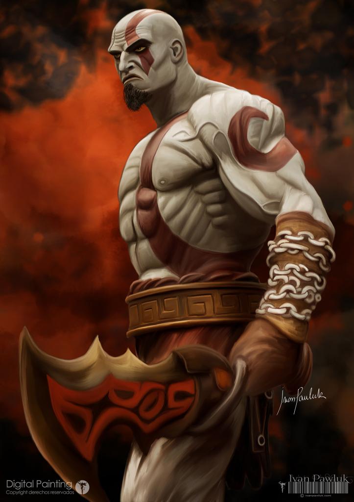 723x1024 God Of War By Ivan Pawluk - God Of War Painting