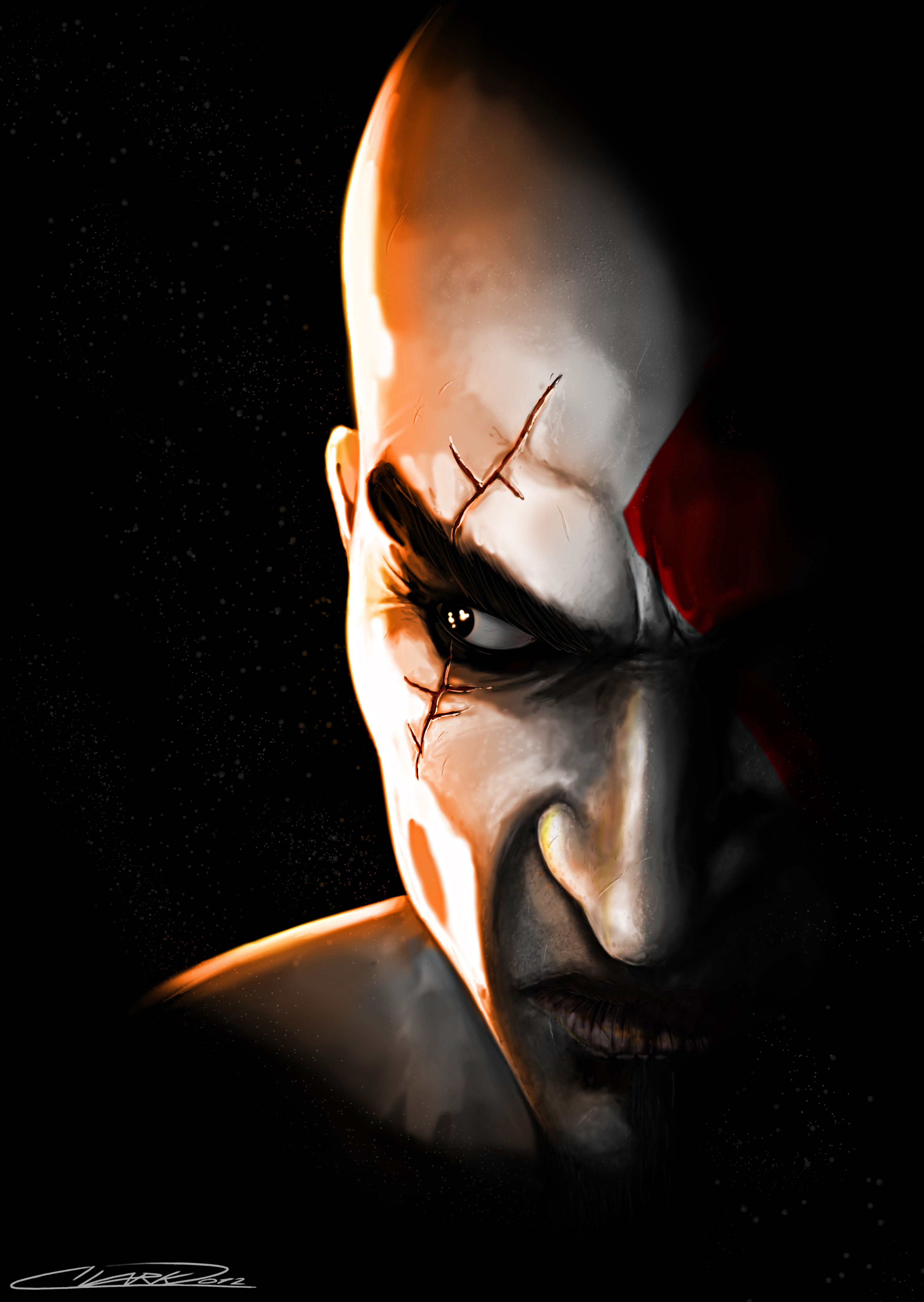 3134x4414 Kratos - God Of War Painting