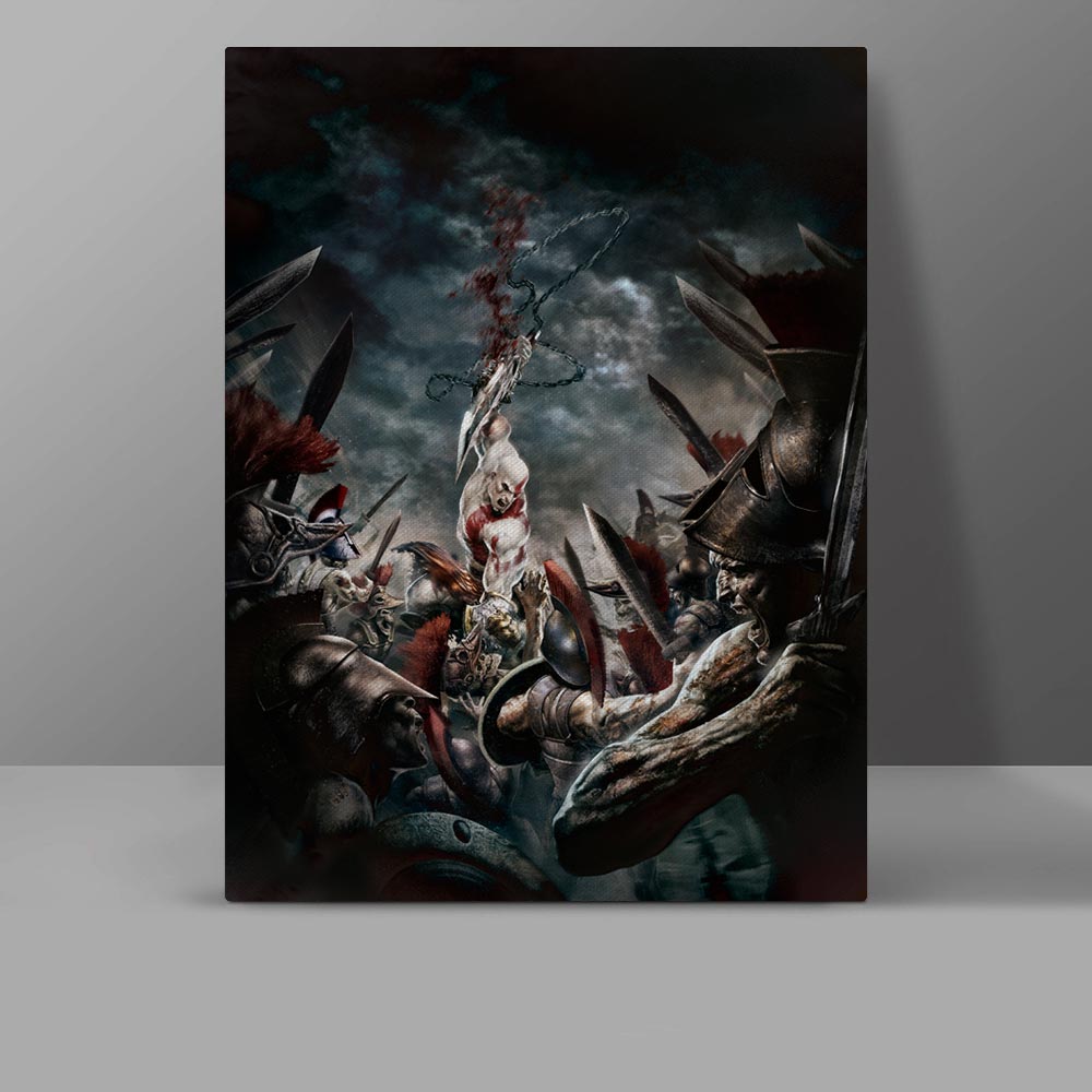 1000x1000 Kratos Wall Pictures God Of War Canvas Video Game Painting Bedroom - God Of War Painting