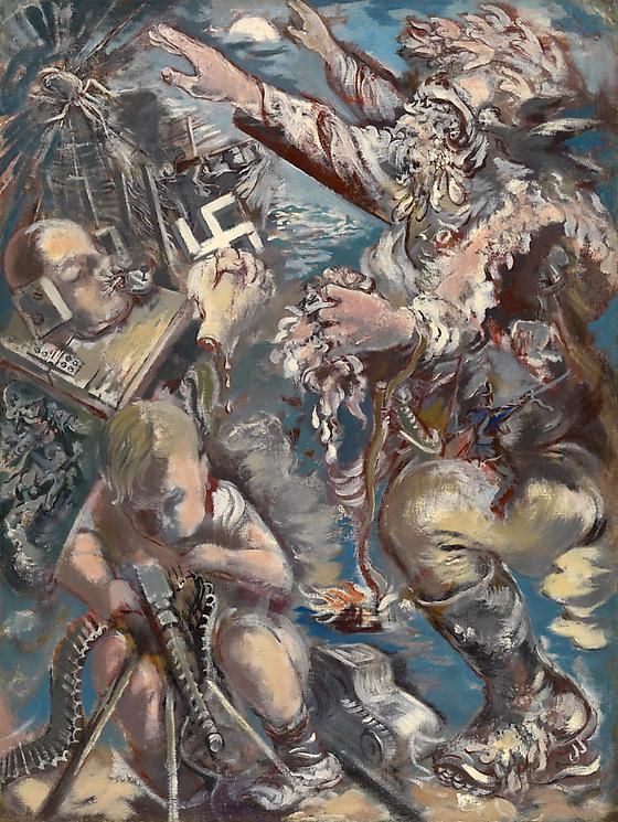 560x745 Artwork By George Grosz - God Of War Painting