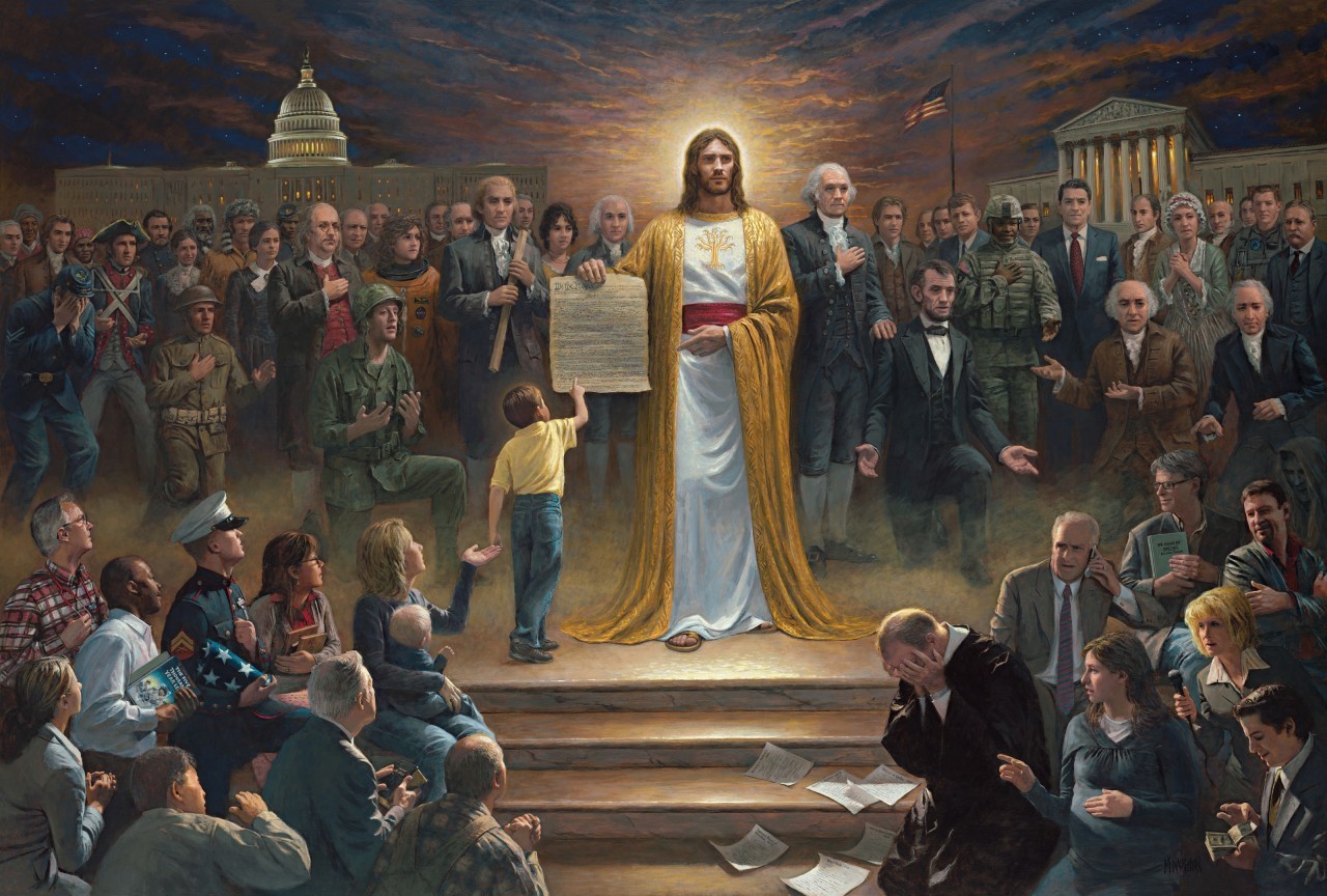 1280x864 One Nation Under God - God Painting