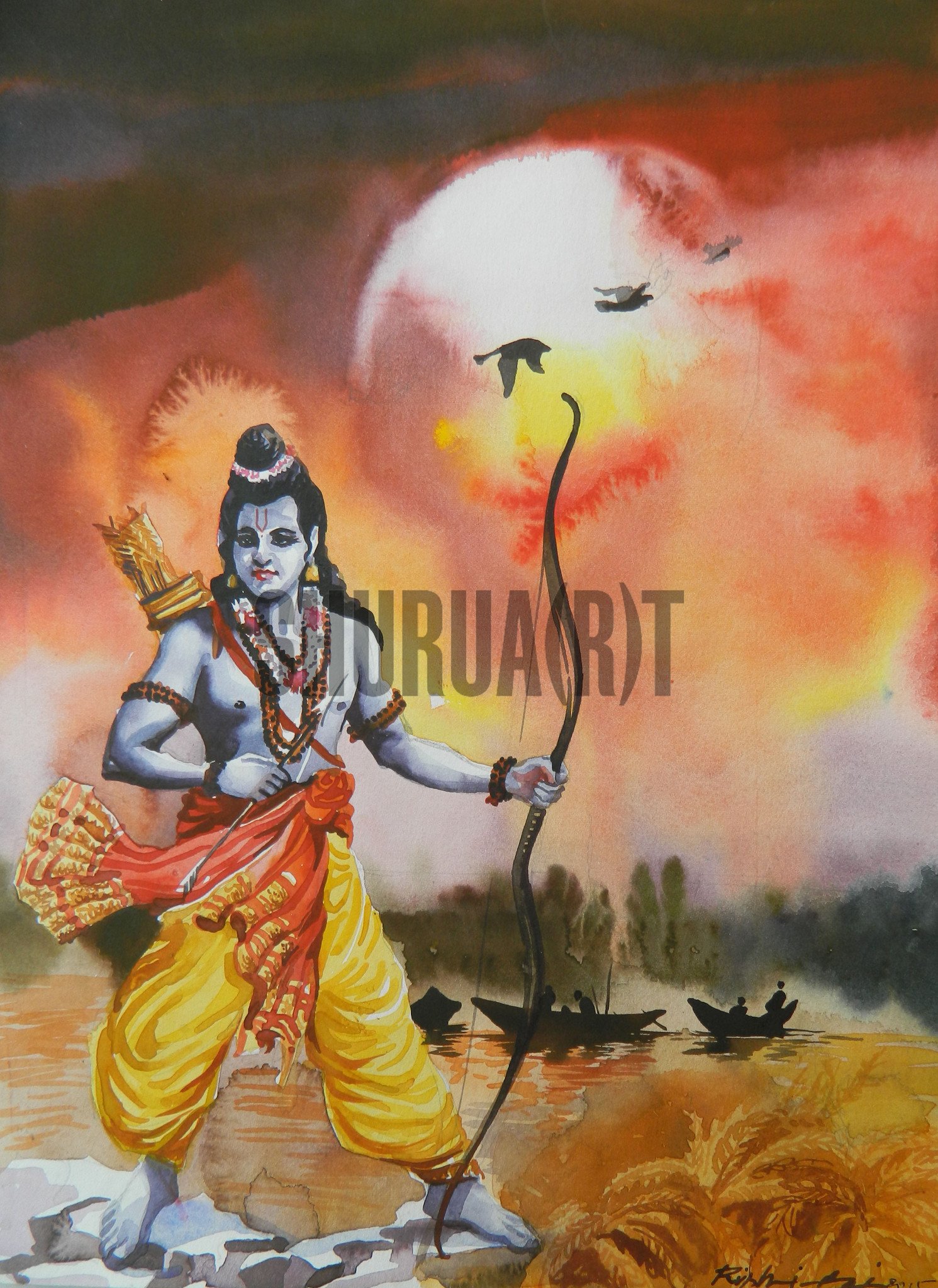 1491x2048 Painting Of God Ram Shurua(R)t - God Painting