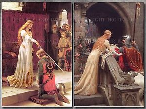 300x224 Leighton 20x30 Art Prints Lot Accolade, God Speed Medieval Knight - God Speed Painting