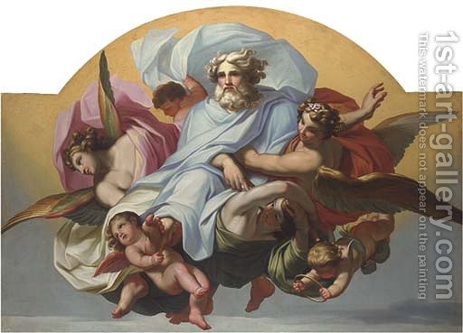 512x369 God The Father With Angels And Cherubs (After) Mengs, Anton - God The Father Painting