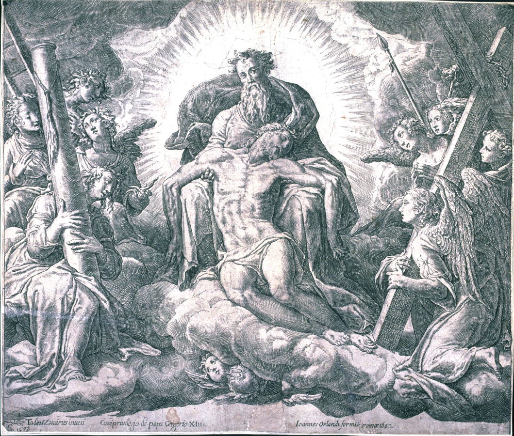 1059x900 God The Father With The Body Of Christ - God The Father Painting