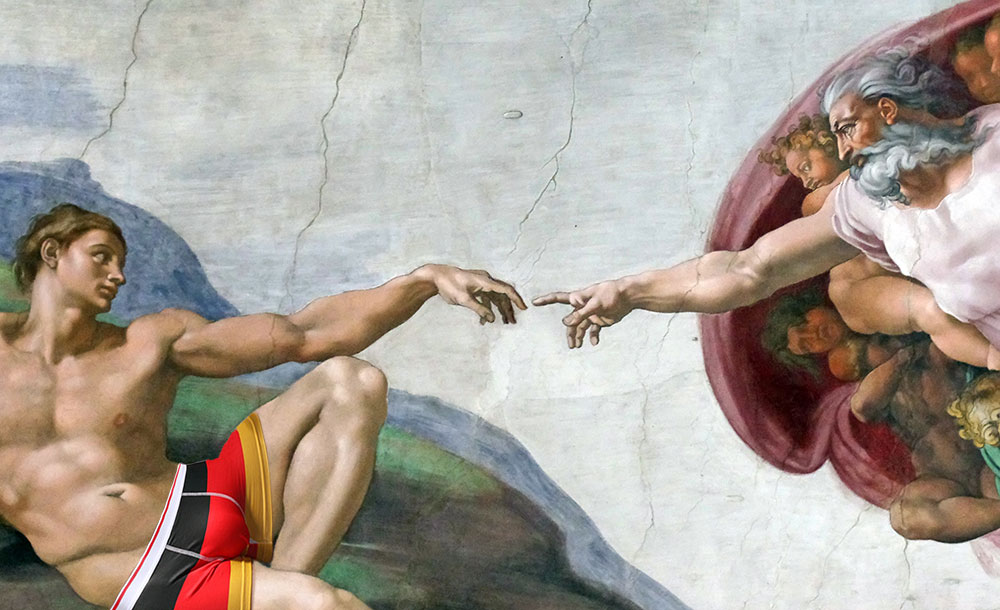 1000x610 God Touching Adams Finger German Flag Underwear Oh God, My Wife - God Touching Finger Painting