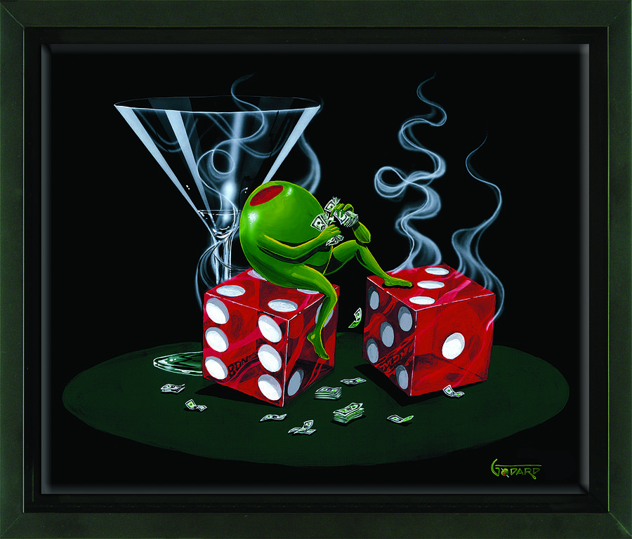 900x768 Sittin' On 7 Painting By Michael Godard - Godard Olive Painting