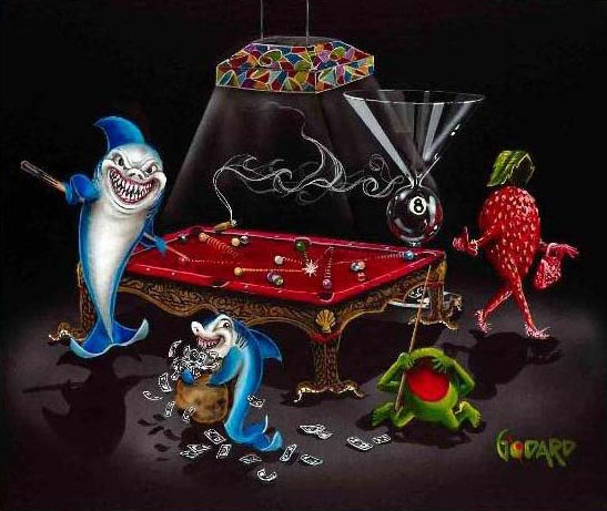 547x461 Pool Shark 3 By Michael Godard, Limited Edition - Goddard Painting