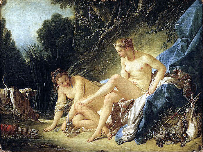 699x525 Diana Leaves Her Bath - Goddess Diana Painting
