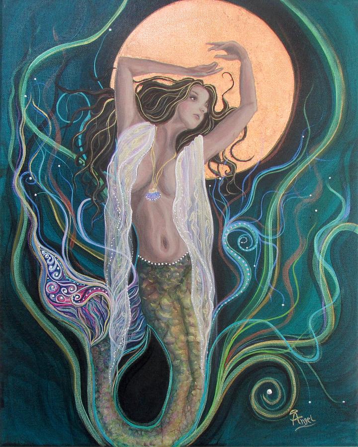 720x900 Blood Moon Goddess Painting By Angel Fritz - Goddess Painting